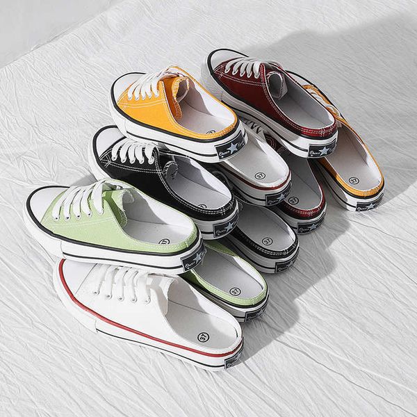 elling women's summer canvas shoes korean casual half slippers lazy board ins fashion swing lace up loafers sneakers, Black
elling women's summer canvas shoes korean casual half slippers lazy board ins fashion swing lace up loafers sneakers, Black