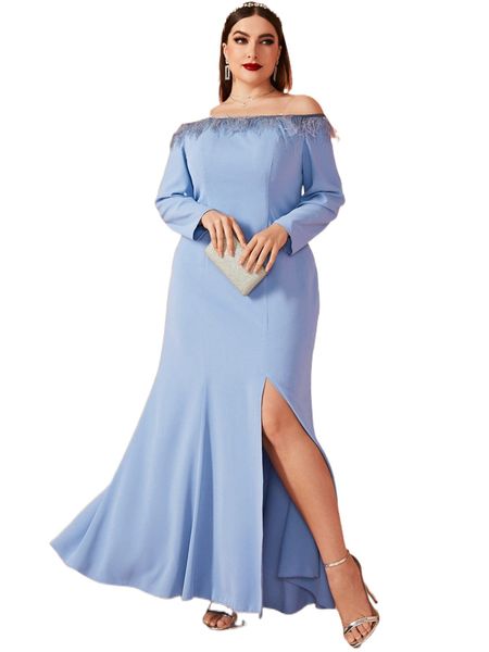 plus contrast fuzzy trim slit hem transparent straps dress s1ai#, Black
plus contrast fuzzy trim slit hem transparent straps dress s1ai#, Black