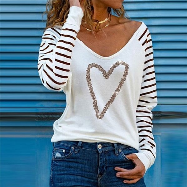 women spring long sleeve striped print loose blouse casual v neck patchwork pullover elegant office lady shirts blusa streetwear 210308, White
women spring long sleeve striped print loose blouse casual v neck patchwork pullover elegant office lady shirts blusa streetwear 210308, White