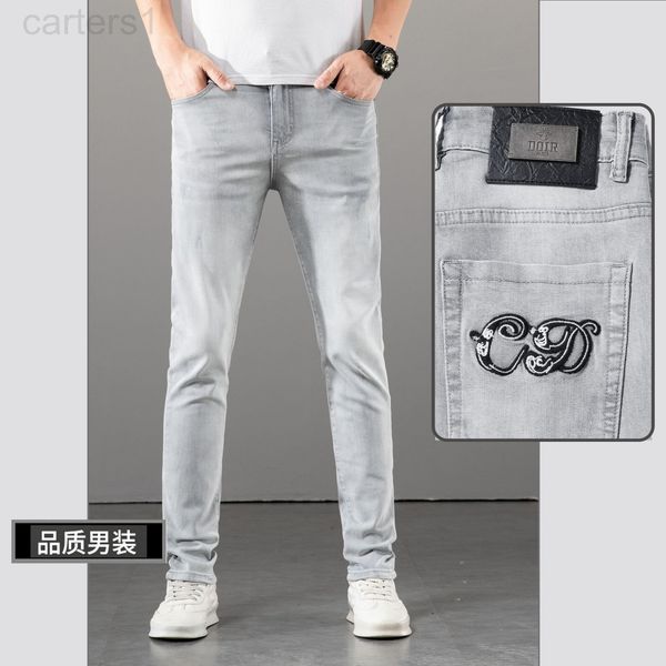 men's jeans designer light color jeans men's thin style summer embroidery small straight tube slim fit elastic foot trend sn6x, Blue
men's jeans designer light color jeans men's thin style summer embroidery small straight tube slim fit elastic foot trend sn6x, Blue
