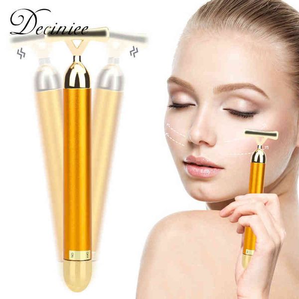 beauty bar 24k golden pulse facial massager y shape gold stick anti-wrinkle face firming lift roller vibrating massage 220512
beauty bar 24k golden pulse facial massager y shape gold stick anti-wrinkle face firming lift roller vibrating massage 220512
