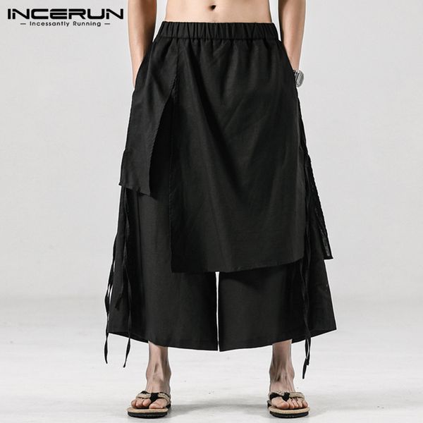 incerun solid color men casual joggers elastic waist loose irregular skirt trousers streetwear harajuku wide leg 220808, Black
incerun solid color men casual joggers elastic waist loose irregular skirt trousers streetwear harajuku wide leg 220808, Black