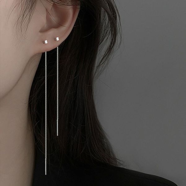 925 sterling silver long dangle earrings chain for women teen girls line tassel 
925 sterling silver long dangle earrings chain for women teen girls line tassel