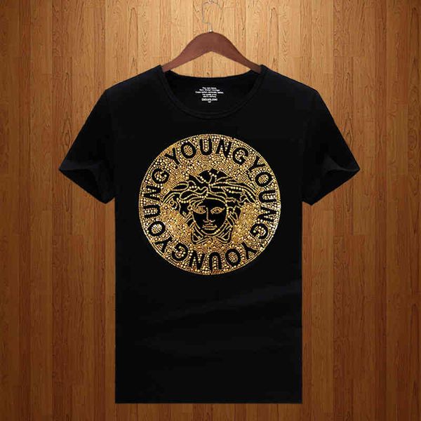 men's modal round neck drill short t-shirt half sleeve men's national slim mercerized cotton fashion brand, White;black
men's modal round neck drill short t-shirt half sleeve men's national slim mercerized cotton fashion brand, White;black