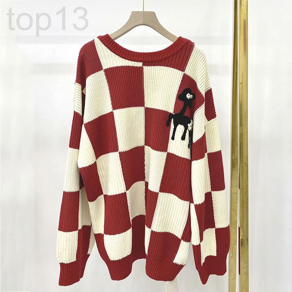 women's knits & tees designer wuy 22 spring new red chessboard check deer crochet u-shaped backless sweater women's pullover sweat, White
women's knits & tees designer wuy 22 spring new red chessboard check deer crochet u-shaped backless sweater women's pullover sweat, White