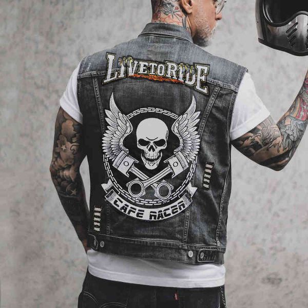 2292 * sleeveless ragged edges and holes washing cowboy vest skull bone motorcycle punk man, Black;brown
2292 * sleeveless ragged edges and holes washing cowboy vest skull bone motorcycle punk man, Black;brown