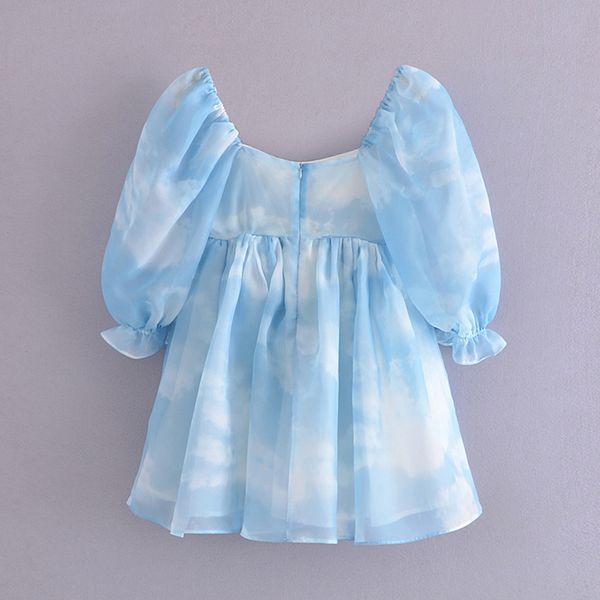 summer women blooming sky color organza princess dress female square neck puff sleeve mini party dress short vestido cx220331, Black;gray
summer women blooming sky color organza princess dress female square neck puff sleeve mini party dress short vestido cx220331, Black;gray