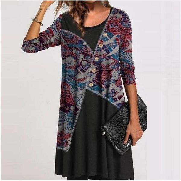 2020 winter turtleneck warm vintage print dress women autumn elegant long sleeves patchwork dresses female casual loose vestidos lj201125, Black;gray
2020 winter turtleneck warm vintage print dress women autumn elegant long sleeves patchwork dresses female casual loose vestidos lj201125, Black;gray
