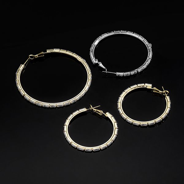 new fashion 3-10cm big hoop earrings baguette cubic zirconia earring iced out bling diamond girl's party ear jewelry accessories, Golden;silver
new fashion 3-10cm big hoop earrings baguette cubic zirconia earring iced out bling diamond girl's party ear jewelry accessories, Golden;silver