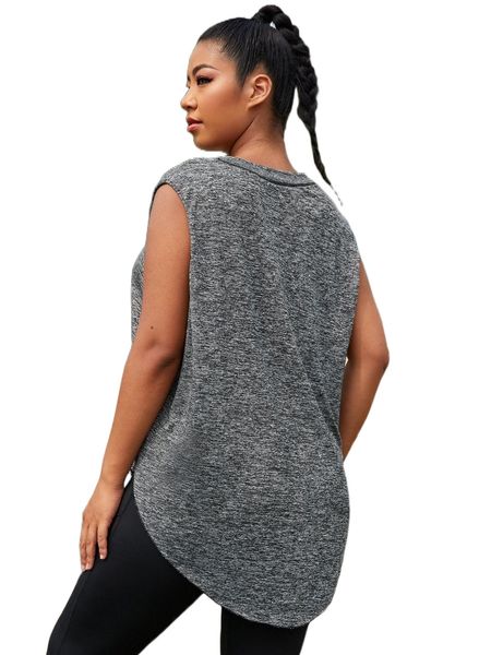 plus curved hem space dye sports n9zy#, Black