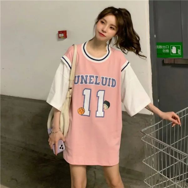 women fashion cotton sports jersey harajuku great basketball short sleeve t-shirt korea blouse shirts, Gray
women fashion cotton sports jersey harajuku great basketball short sleeve t-shirt korea blouse shirts, Gray