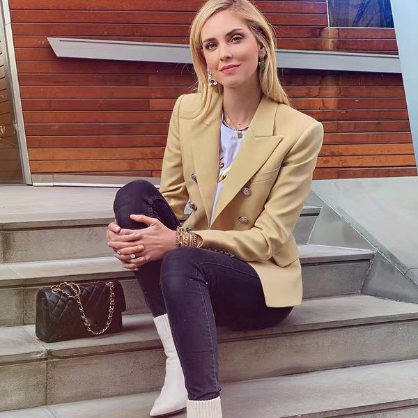 b388 womens suits & blazers tide brand high-quality retro fashion designer suit jacket lion double-breasted slim plus size women's clot, White;black
b388 womens suits & blazers tide brand high-quality retro fashion designer suit jacket lion double-breasted slim plus size women's clot, White;black