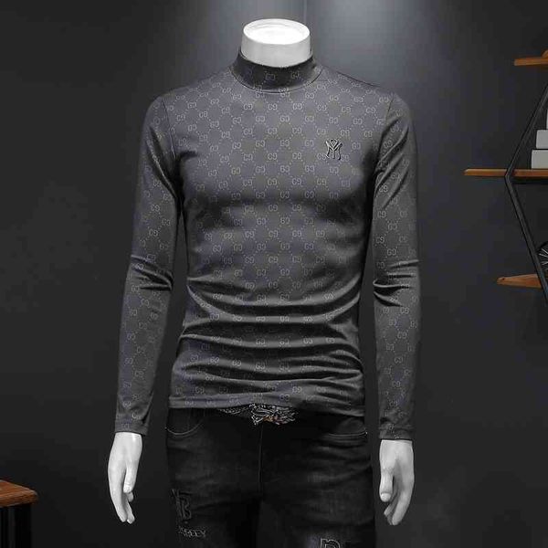 men's luxury fashion brands menswear and thickened print bottoming shirt two lapel long sleeve casual t-shirt, Black
men's luxury fashion brands menswear and thickened print bottoming shirt two lapel long sleeve casual t-shirt, Black