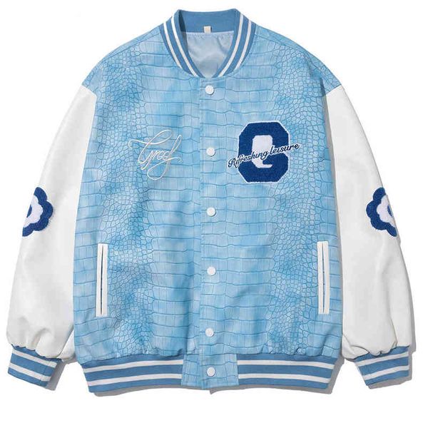 harajuku baseball jacket men 2021 winter casual crocodile skin embroidery pu leather jacket patchwork color block bomber jacket t220728, Black;brown
harajuku baseball jacket men 2021 winter casual crocodile skin embroidery pu leather jacket patchwork color block bomber jacket t220728, Black;brown