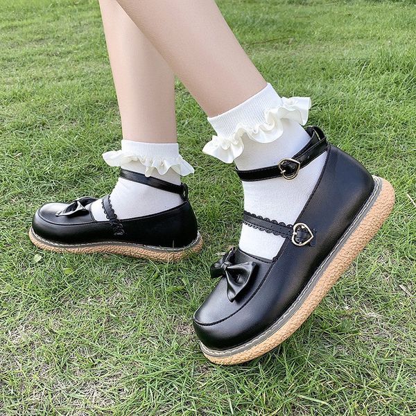 2022 new laides lolita shoes women sweet cute bowtie cosplay shoes buckle round toe mary janes shoes zapatilla mujer, Black;white
2022 new laides lolita shoes women sweet cute bowtie cosplay shoes buckle round toe mary janes shoes zapatilla mujer, Black;white