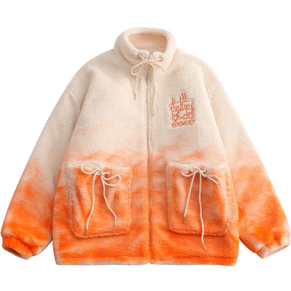 men lambswool fleece winter jacket hip hop oversized bear embroidered tie dye gradient parkas couple warm pocket decoration coat 220805, Black
men lambswool fleece winter jacket hip hop oversized bear embroidered tie dye gradient parkas couple warm pocket decoration coat 220805, Black