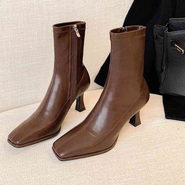 boots high heel square head french elastic thin boots women's spring and autumn single wrap legs show short 43nk, Black
boots high heel square head french elastic thin boots women's spring and autumn single wrap legs show short 43nk, Black