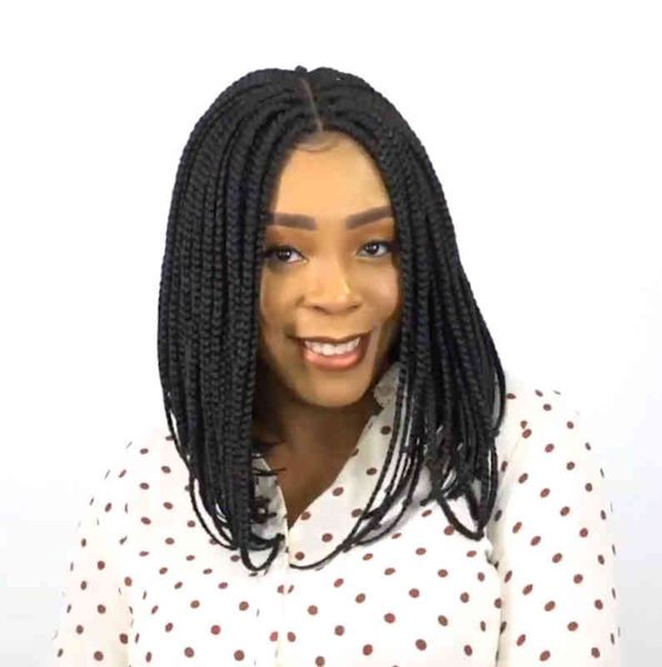 wig braid wig women's short hair medium differentiated fiber heaear box braid wig, Golden;white
wig braid wig women's short hair medium differentiated fiber heaear box braid wig, Golden;white