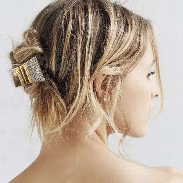 trapezoid shaped with pearl rhinestone hair clamps geometric alloy ponytail scrunchies hair clips claw korean small size gold headdress bath, Slivery;golden
trapezoid shaped with pearl rhinestone hair clamps geometric alloy ponytail scrunchies hair clips claw korean small size gold headdress bath, Slivery;golden