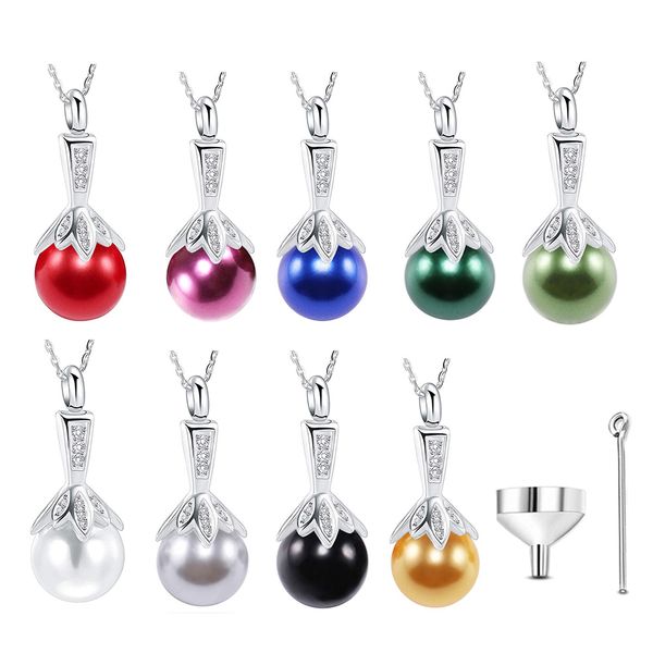 fashion elegant pearl pendant necklace cremation urn hold ashes keepsake stainless steel memorial jewelry gift for women wife, Silver
fashion elegant pearl pendant necklace cremation urn hold ashes keepsake stainless steel memorial jewelry gift for women wife, Silver