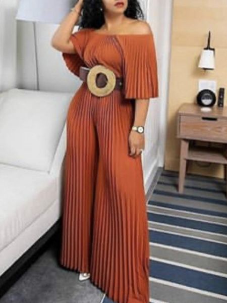 women off shoulder jumpsuit loose pleated high waist half sleeve fashion party clubwear night date out female playsuits, Black;white
women off shoulder jumpsuit loose pleated high waist half sleeve fashion party clubwear night date out female playsuits, Black;white