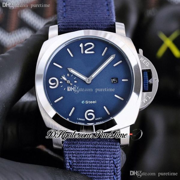 44mm esteel 00157 157 a23j automatic mens watch steel case blue dial stick number markers nylon strap watch 3 styles watches puretime a2, Slivery;brown
44mm esteel 00157 157 a23j automatic mens watch steel case blue dial stick number markers nylon strap watch 3 styles watches puretime a2, Slivery;brown