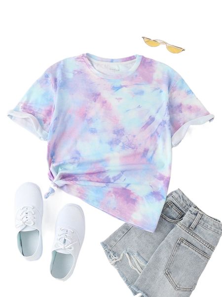 tie dye round neck tee e0et#, White
tie dye round neck tee e0et#, White
