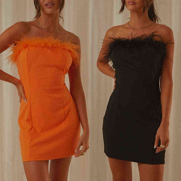 2022 new banquet evening dress small dress strapless with feather dress female party bridesmaid temperament solid color hip wrap skirt, White;black
2022 new banquet evening dress small dress strapless with feather dress female party bridesmaid temperament solid color hip wrap skirt, White;black