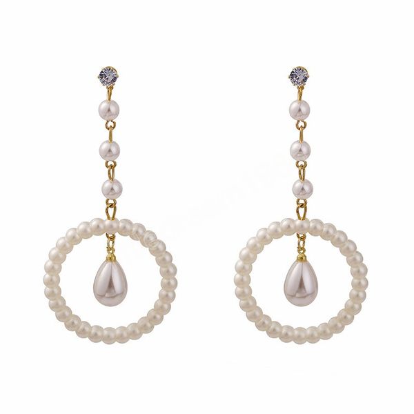 trendy simulation pearl long earrings female drop dangle earrings for women rhinetone wedding round geometric korean jewelry, Silver
trendy simulation pearl long earrings female drop dangle earrings for women rhinetone wedding round geometric korean jewelry, Silver