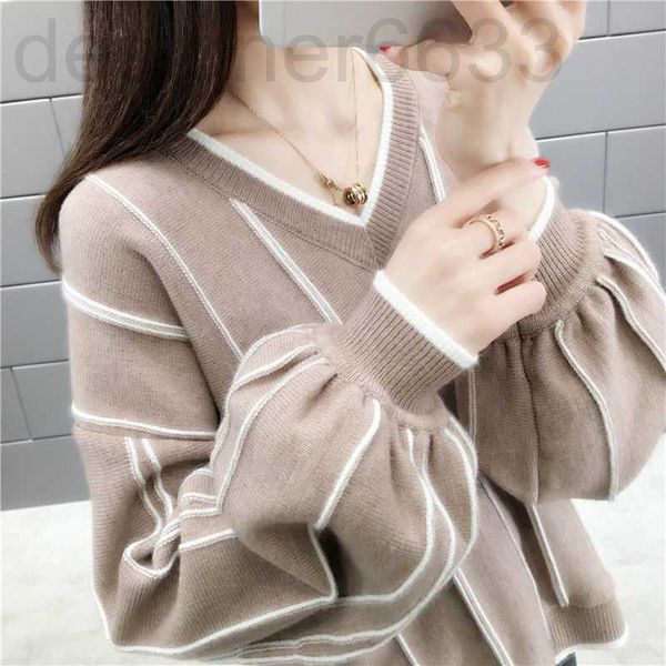 women's knits & tees designer cashmere / non cashmere sweater female student korean loose winter wear v-neck stripe lantern sleeve knit, White
women's knits & tees designer cashmere / non cashmere sweater female student korean loose winter wear v-neck stripe lantern sleeve knit, White