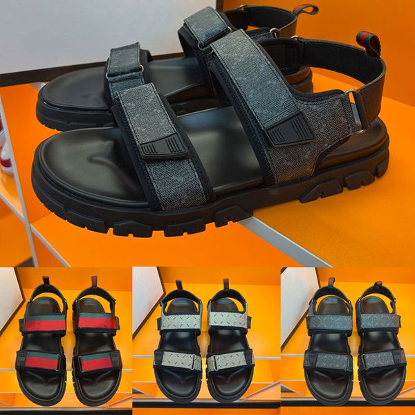 man sandal genuine leather plateform shoe classic printed letter casual slides comfortable rubber sole sneakers sandals fashion sports high, Black 
man sandal genuine leather plateform shoe classic printed letter casual slides comfortable rubber sole sneakers sandals fashion sports high, Black