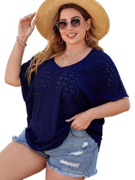 plus hollow out dolman sleeve tee n56n#, Black
plus hollow out dolman sleeve tee n56n#, Black