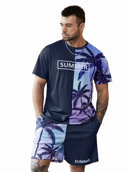 extended sizes men tropical & letter graphic tee & drawstring waist shorts a2d4#, Gray
extended sizes men tropical & letter graphic tee & drawstring waist shorts a2d4#, Gray
