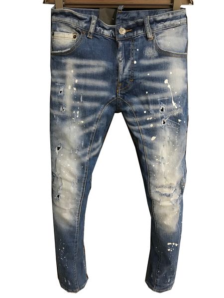 2022 new men's jeans distressed motorcycle locomotive rock tight slim fit ripped alphabet brand hip hop168, Blue
2022 new men's jeans distressed motorcycle locomotive rock tight slim fit ripped alphabet brand hip hop168, Blue