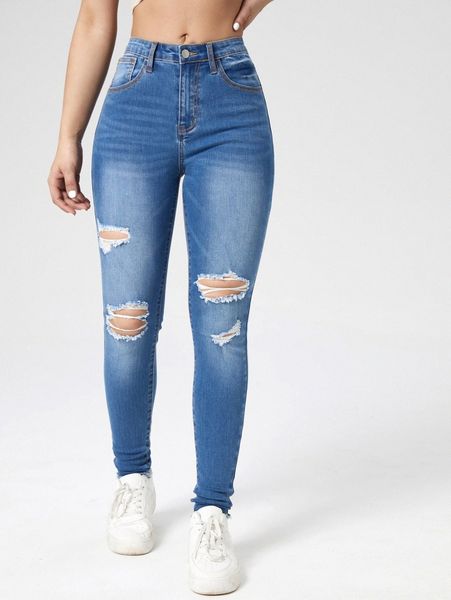 ripped skinny jeans a4ad#, Blue