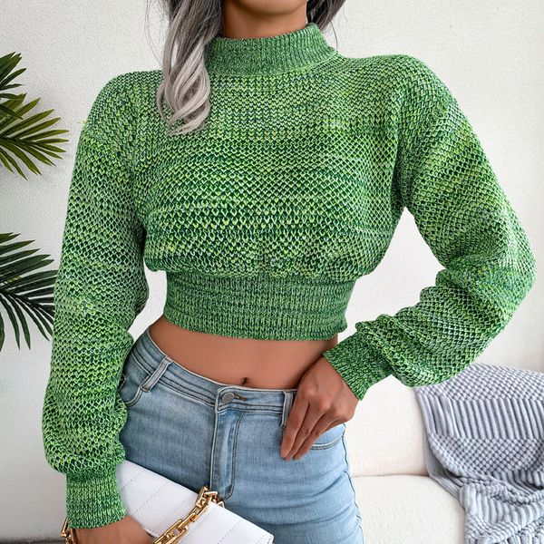 women fall winter fashion colorful o neck long sleeve crop knit sweater for ladies all match casual, White;black
women fall winter fashion colorful o neck long sleeve crop knit sweater for ladies all match casual, White;black
