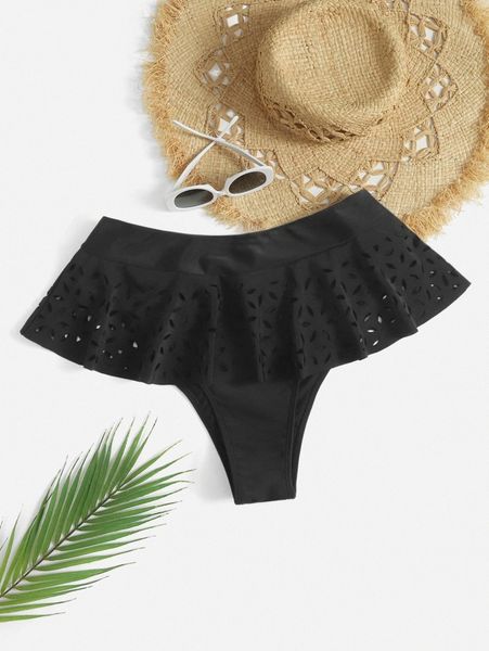 plus laser cut ruffle trim high waist bikini bottom r2pl#, Black
plus laser cut ruffle trim high waist bikini bottom r2pl#, Black