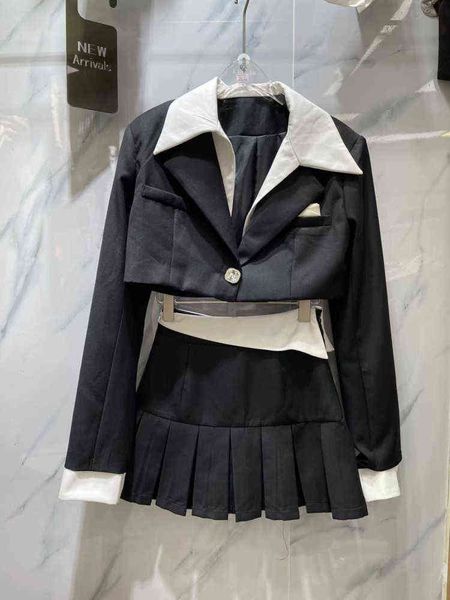 premium arrival collection single diamonds buttons blazer high waist short irregular pleated skirt two piece set ge560, White
premium arrival collection single diamonds buttons blazer high waist short irregular pleated skirt two piece set ge560, White