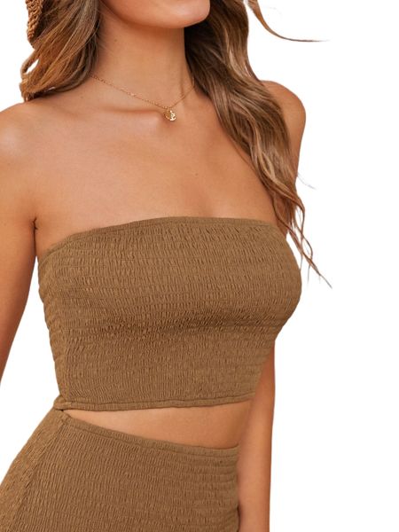 solid shirred tube l58d#, White
solid shirred tube l58d#, White