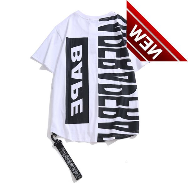 19ss trendy hip hop letter ribbon cotton print casual couple short sleeve t-shirt, White;black
19ss trendy hip hop letter ribbon cotton print casual couple short sleeve t-shirt, White;black