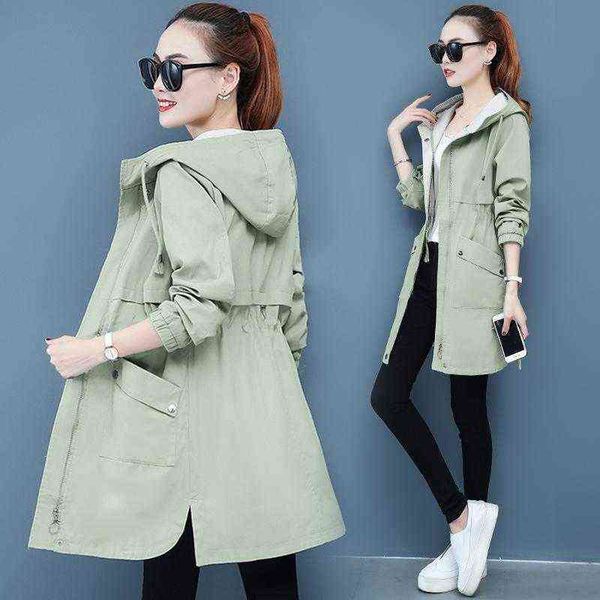 women's trench coats 2021 plus size slim long hooded women windbreaker casual zipper outwear spring autumn korean fashion dent coat fem, Tan;black
women's trench coats 2021 plus size slim long hooded women windbreaker casual zipper outwear spring autumn korean fashion dent coat fem, Tan;black