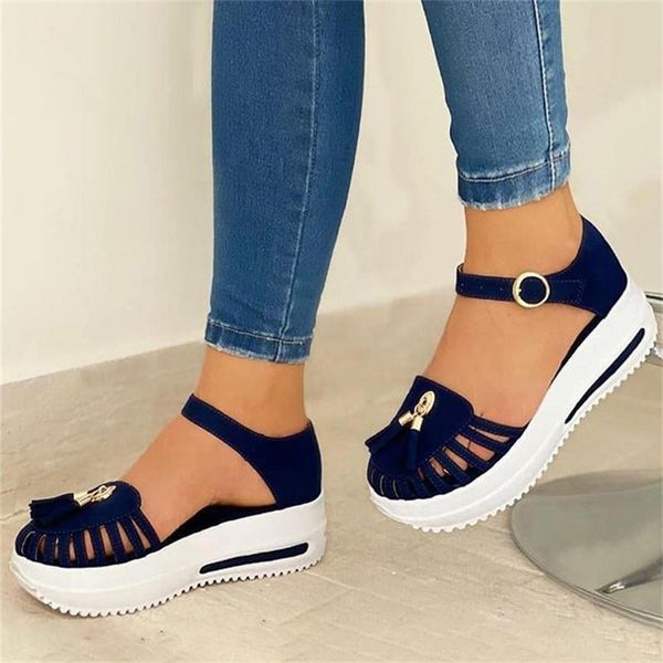 summer sandals women shoes platform hollow out round toe beach flat buckle strap ladies gladiator causal 220602, Black
summer sandals women shoes platform hollow out round toe beach flat buckle strap ladies gladiator causal 220602, Black