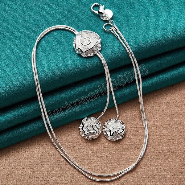 925 sterling silver three rose flower pendant necklace 20 inch snake chain for women fashion wedding charm jewelry
925 sterling silver three rose flower pendant necklace 20 inch snake chain for women fashion wedding charm jewelry