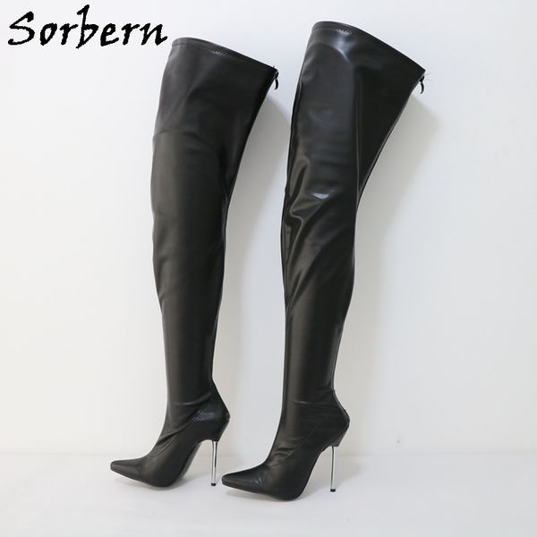 sorbern black matt women boots with 12cm metal heel stilettos pointed toe back zipper customized wide or slim fit legs
sorbern black matt women boots with 12cm metal heel stilettos pointed toe back zipper customized wide or slim fit legs