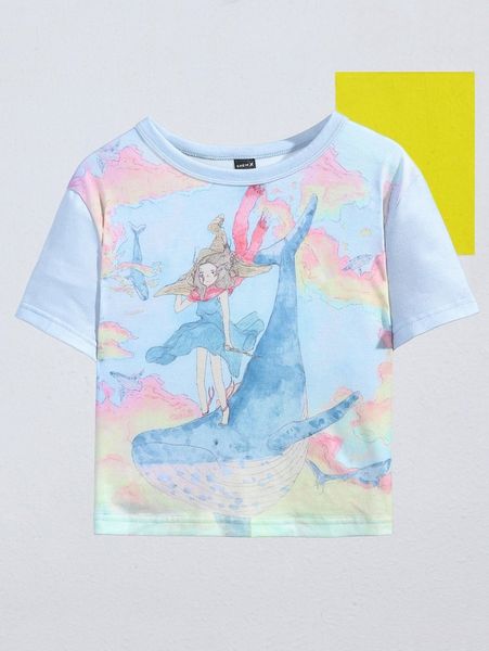 x andy lozano whale and figure graphic tee b2f9#, White