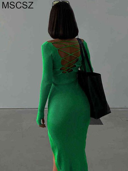 long sleeve backless bodycon dress women cross bandage slit midi dress fashion ribbed tight autumn dress winter t220816, Black;gray
long sleeve backless bodycon dress women cross bandage slit midi dress fashion ribbed tight autumn dress winter t220816, Black;gray