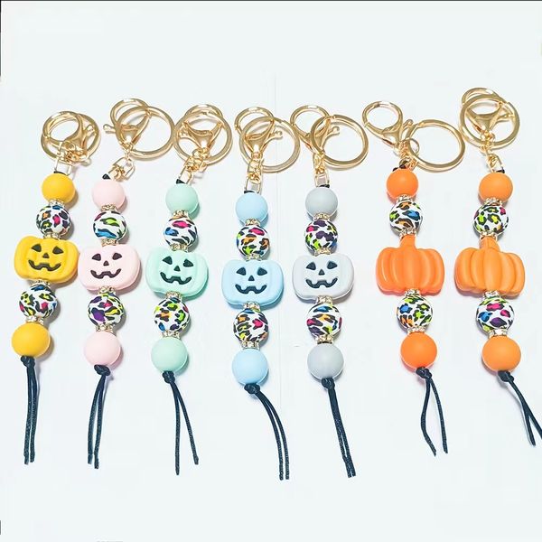 foreign trade beaded food grade silicone beads keychain pumpkin smiley halloween key ring wholesale multi-color optional, Silver
foreign trade beaded food grade silicone beads keychain pumpkin smiley halloween key ring wholesale multi-color optional, Silver