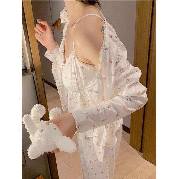 floral print 3 piece set sleepwear pajamas for women kawaii pijama autumn knitted pyjamas bedroom loungewear nightwear pjs, Black;red
floral print 3 piece set sleepwear pajamas for women kawaii pijama autumn knitted pyjamas bedroom loungewear nightwear pjs, Black;red