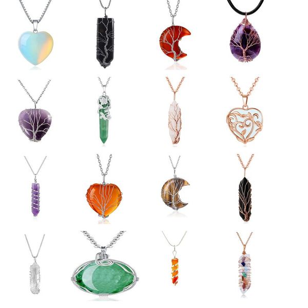 pendant necklaces natural stone healing crystal necklace sier tree of life wire wrapped clear quartz point for womens ladies amkom, Silver
pendant necklaces natural stone healing crystal necklace sier tree of life wire wrapped clear quartz point for womens ladies amkom, Silver