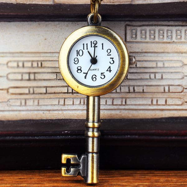 classic pocket watches vintage antique key shape pendant vinta clock bronze pockets watch pendant necklace ring for girls boys, Slivery;golden
classic pocket watches vintage antique key shape pendant vinta clock bronze pockets watch pendant necklace ring for girls boys, Slivery;golden